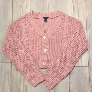 Pink Cable Knit Women's Sweater